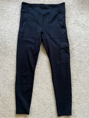 Eddie Bauer Black Cargo Pocket Leggings - Size Large, Exc Condition